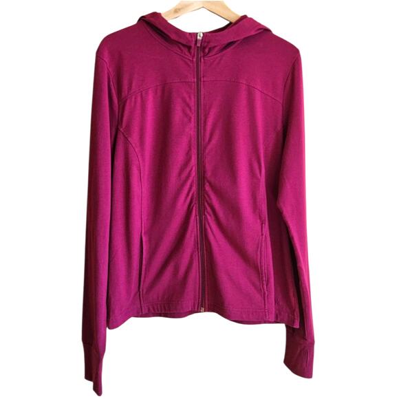 Danskin Women's Sweatshirt Hoodie Lightweight Full Zip Magenta Size XLarge - Picture 1 of 6